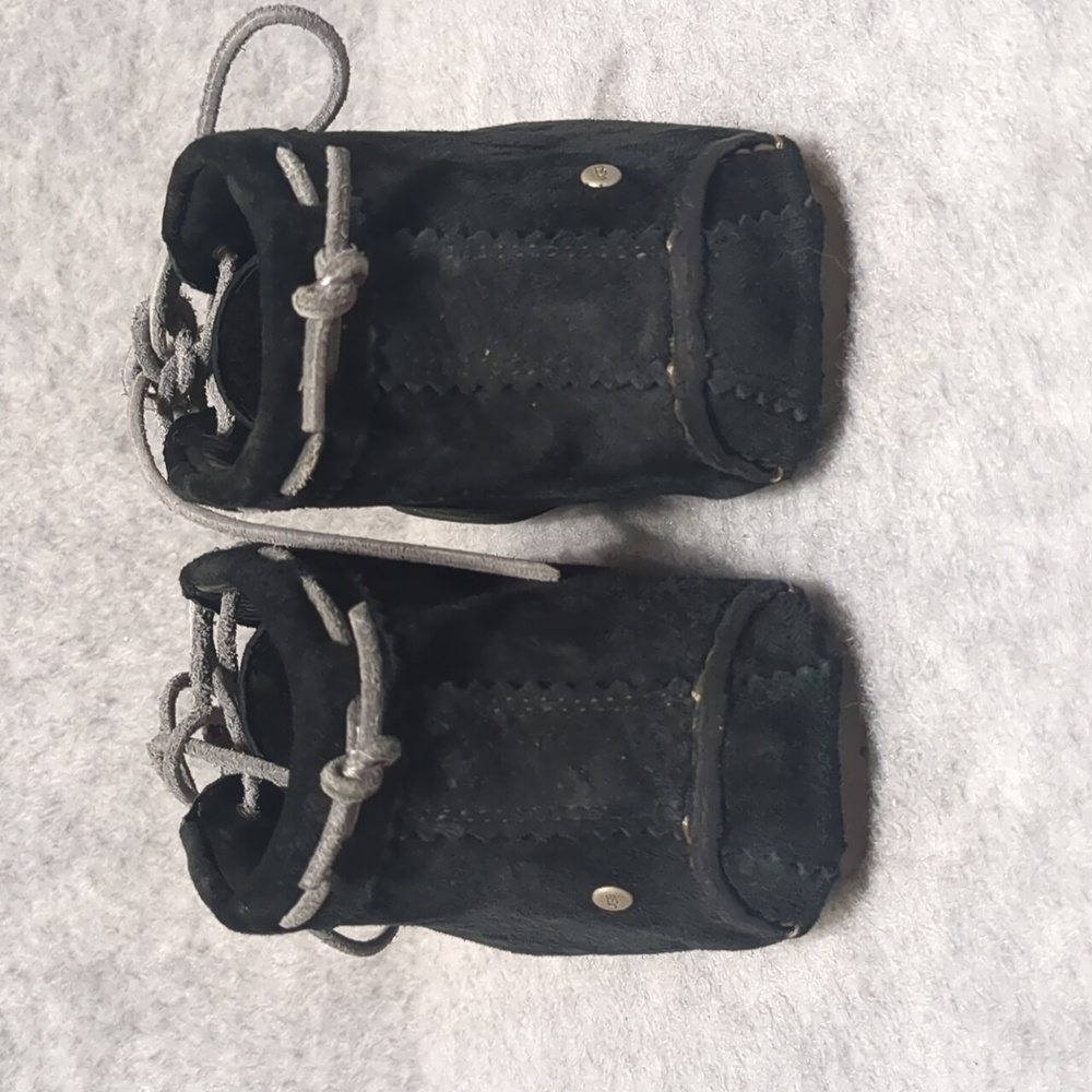 UGG Australia Black Suede Women's Moccasin Booties Size 9.5 - Picture 3 of 10